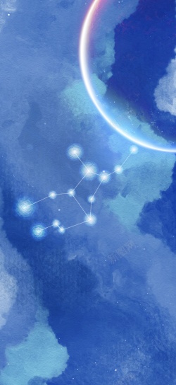 宇宙星空星座光蓝色水彩星空宇宙星座处女座高清图片