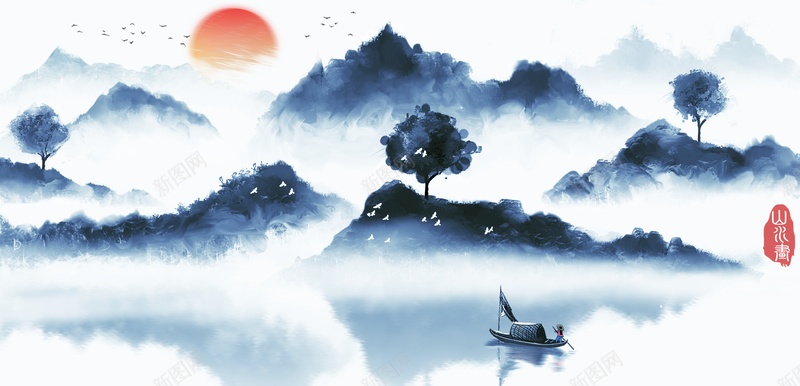 中国风背景创意素材psd设计背景_新图网 https://ixintu.com 中国风 背景 创意 素材