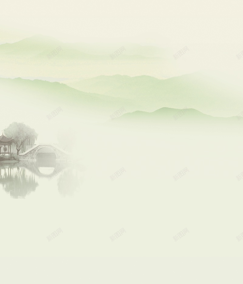 山水背景jpg设计背景_新图网 https://ixintu.com 浅色清新 店铺背景 中国风