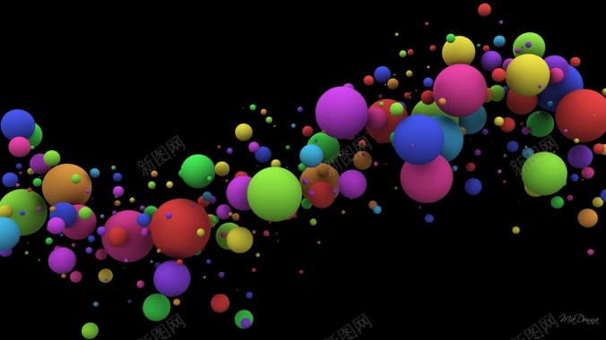 分子球小圆圈球体彩色测试背景