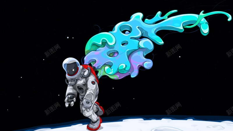 卡通月球宇航员jpg设计背景_新图网 https://ixintu.com 卡通 月球 宇航员 宇宙