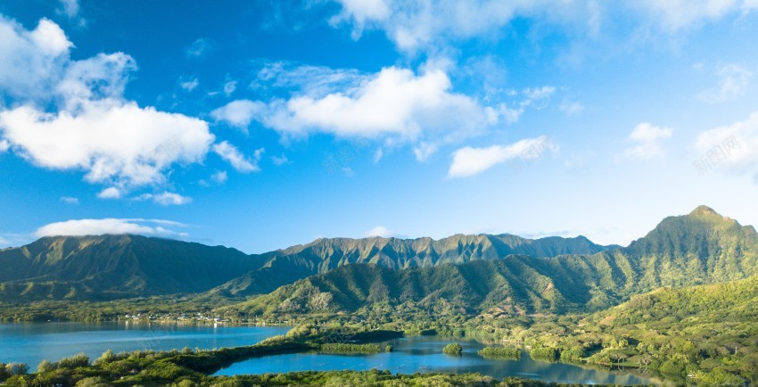 风景画jpg_新图网 https://ixintu.com 蓝天 自然风景 湖泊 山峰