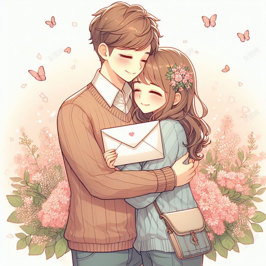 简约情人节插画jpg设计背景_新图网 https://ixintu.com 插画 2024 大声告白 情人节元素 拥抱 插画情侣 情侣 2 14 情人节 简约