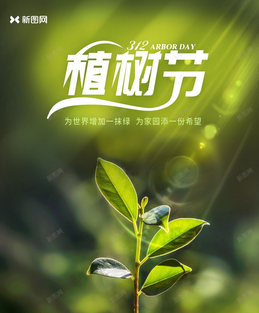 312植树节海报设计psd_新图网 https://ixintu.com 3 12 原创海报 新芽 植树节 海报 绿色植物 绿芽