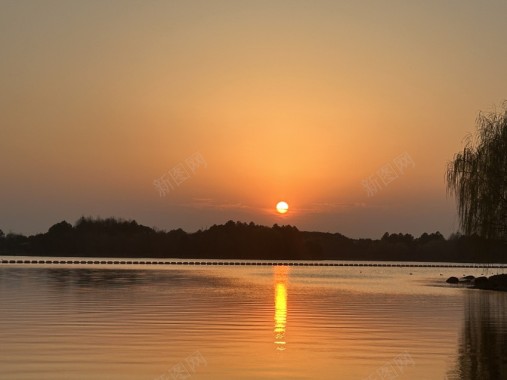 太湖日落摄影图片