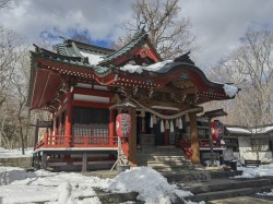 雪景素材富士山寺院高清图片