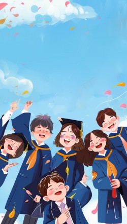 中国风人物青春毕业季插画人物高清图片