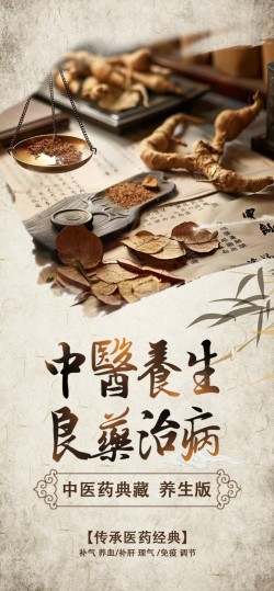 中国风中药中医养生原创长屏海报海报