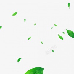 草地丛生背景图片卡通漂浮树叶盛夏夏季植物装饰插画元素高清图片