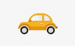 汽车广告摄影图卡通黄色小汽车高清图片