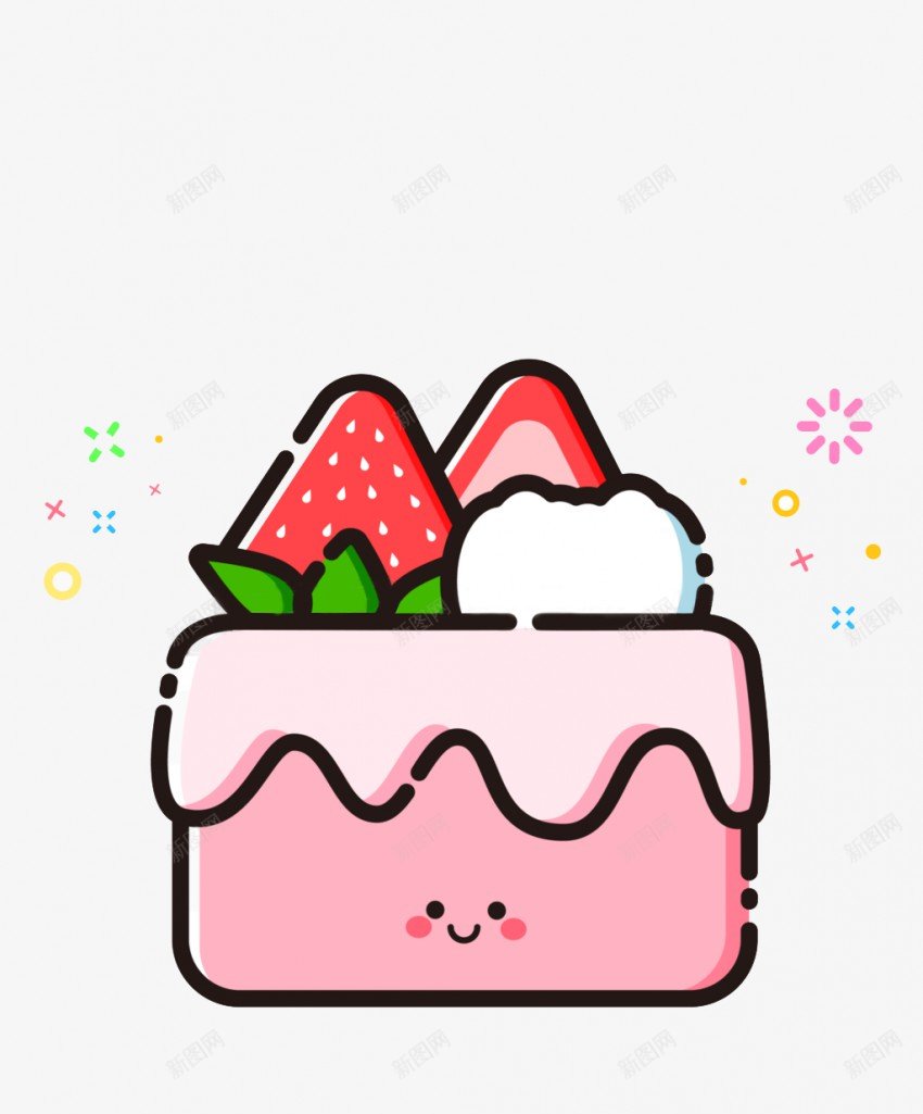 卡通草莓水果png免抠素材_新图网 https://ixintu.com 草莓 粉色蛋糕 粉色 手绘奶油小蛋糕 水果蛋糕 甜品 生日蛋糕 美味