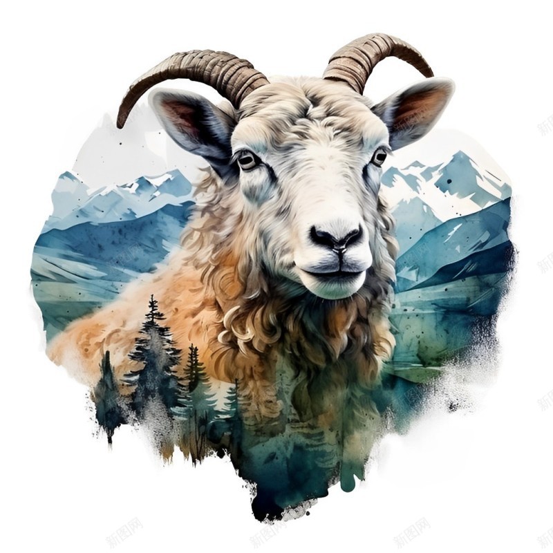 羊png免抠素材_新图网 https://ixintu.com 羊 插画羊 水墨羊 山羊 国风羊