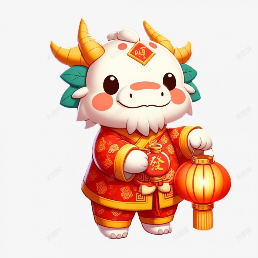 提着灯笼的龙png免抠素材_新图网 https://ixintu.com 2024 新年装饰 新年龙 灯笼 發 龙 龙年