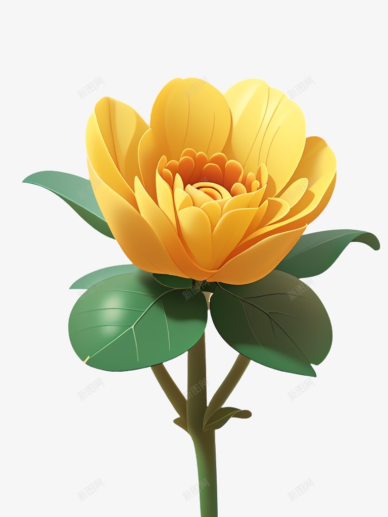 一朵黄色的花png免抠素材_新图网 https://ixintu.com 花 一朵 黄色的花