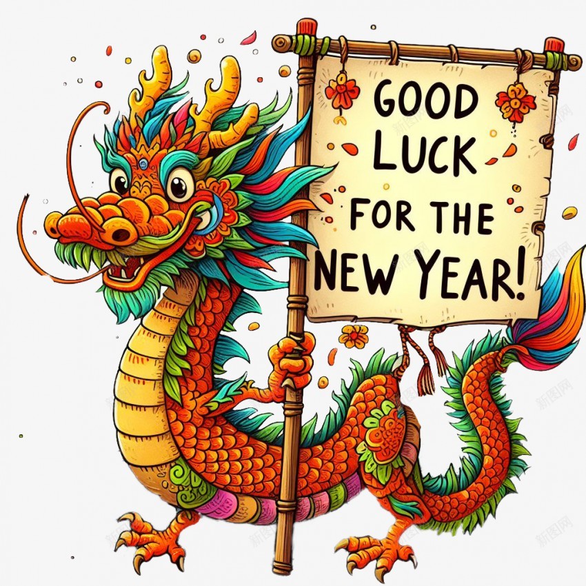 新年好运中国龙png免抠素材_新图网 https://ixintu.com 中国龙 新年好运 新年快乐 2024 新年元素 2024龙 萌龙 龙