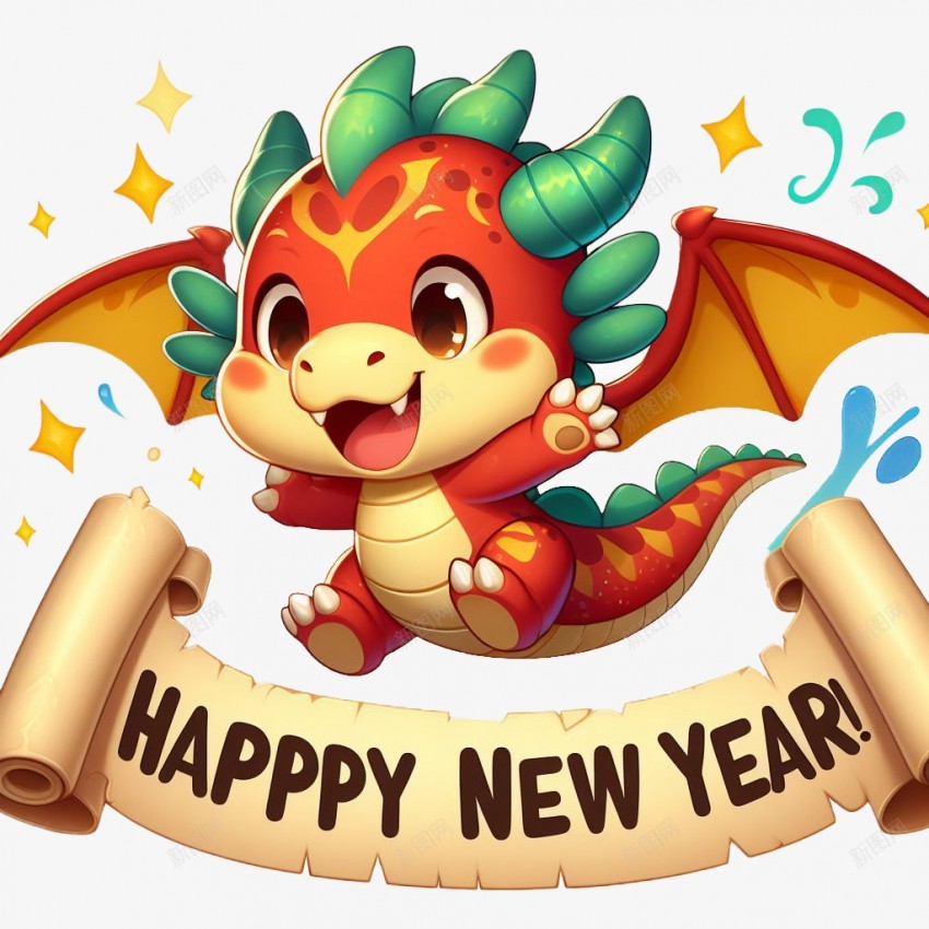 新年快乐卡通龙png免抠素材_新图网 https://ixintu.com 新年快乐 可爱卡通龙 2024 新年元素 2024龙 卡通龙 可爱 萌龙 龙