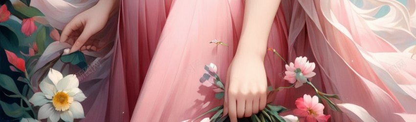 一个穿着裙子的美丽女孩png_新图网 https://ixintu.com AI 二次元 原创海报 海报 美丽女孩 花朵 鲜花