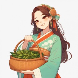 采茶采茶的女孩高清图片