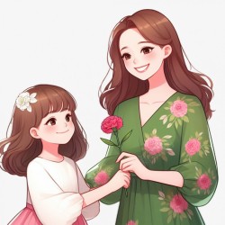 温馨母亲节插画素材