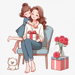 母亲节礼物母亲节插画素材
