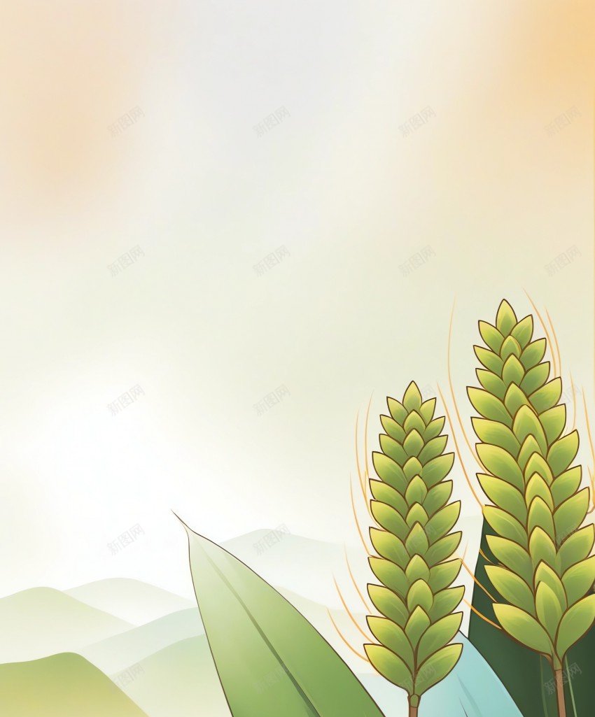 饱满的麦穗插图设计png_新图网 https://ixintu.com 麦穗 插图 插画 沉甸甸的麦子
