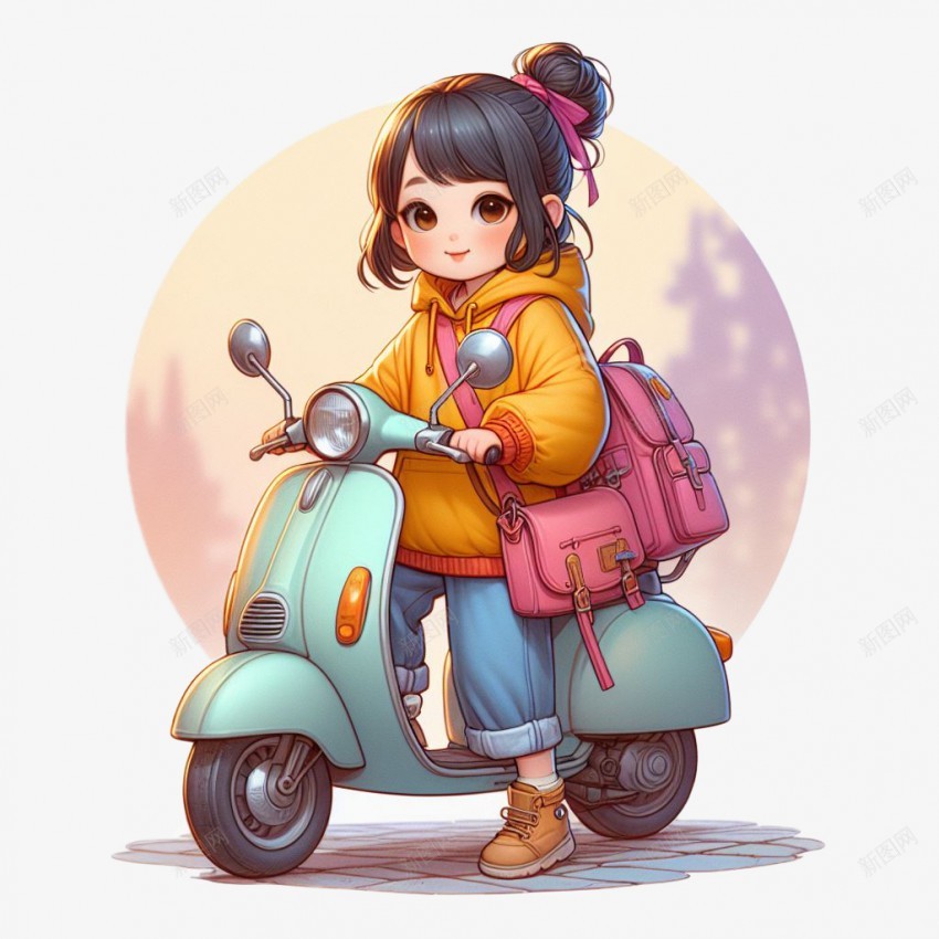骑摩托车的女孩png免抠素材_新图网 https://ixintu.com 骑摩托车 女孩 摩托车 大眼睛女孩