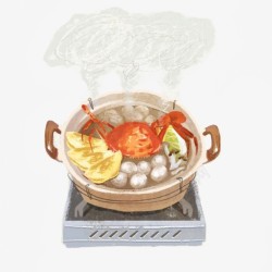 重庆美食节手绘美味食物火锅元素高清图片