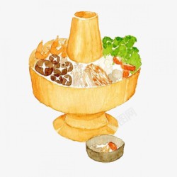 美味手绘美味食物火锅元素高清图片