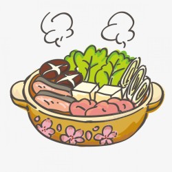 卡通手绘手绘美味食物火锅元素高清图片