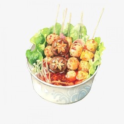 卡通手绘手绘美味食物小火锅元素高清图片