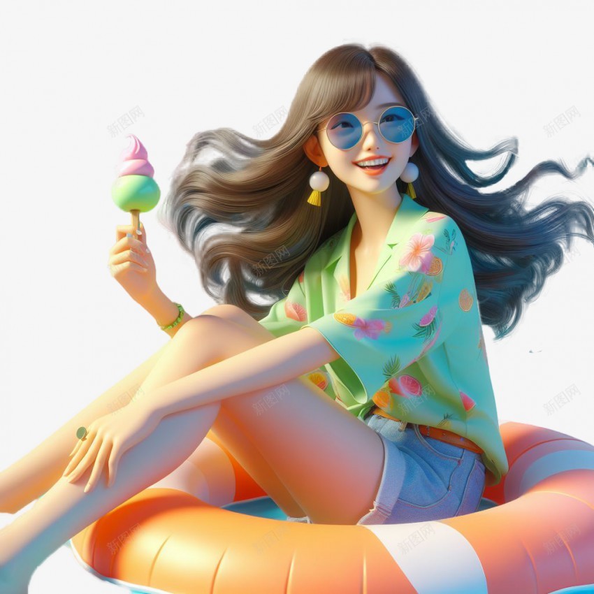 夏日手拿冰淇淋的女孩png免抠素材_新图网 https://ixintu.com 夏日 手拿 冰淇淋 女孩 清凉一夏