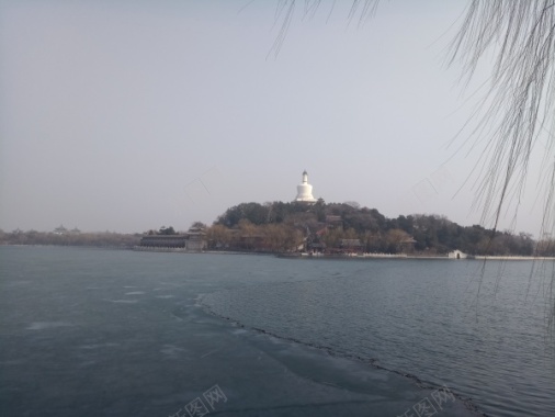 清明节柳树湖光风景摄影图片