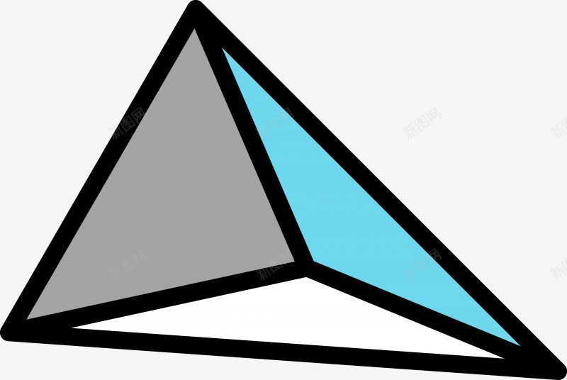 三棱锥装饰图png免抠素材_新图网 https://ixintu.com 三棱锥 三角体 三角形 立体 几何图形 装饰图案 灰色 蓝色 白色 黑色 元素