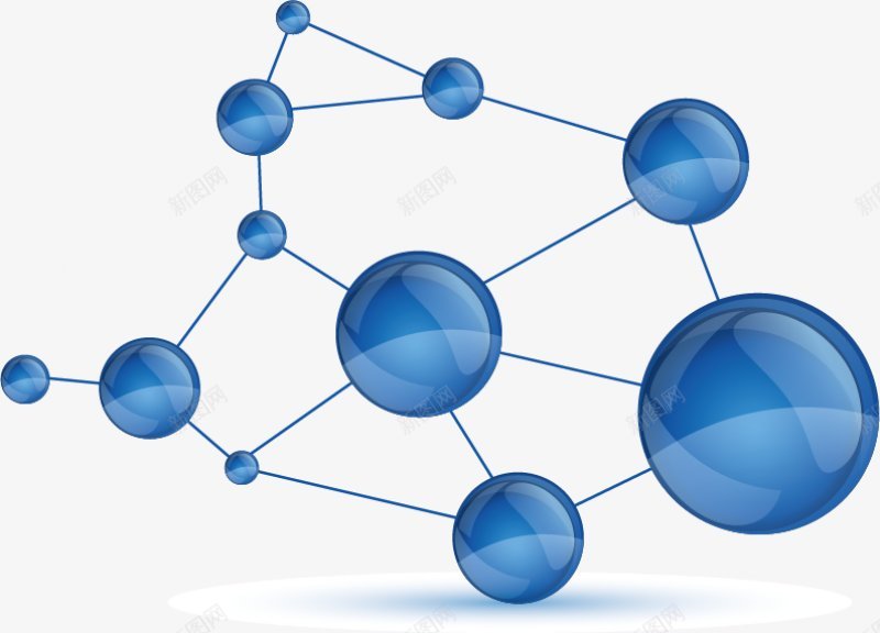 蓝色生物科技分子结构png免抠素材_新图网 https://ixintu.com 矢量png 分子结构 生物分子 蓝色分子 科技感   分子