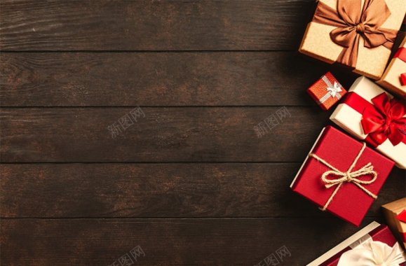 木板礼盒木板木纹礼物盒礼盒礼品俯视礼盒俯视木板圣诞背景