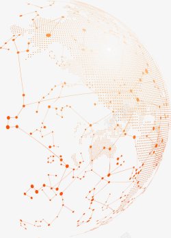 橙色点线地球地图地球科技公司背景底纹效果特效装饰元素材
