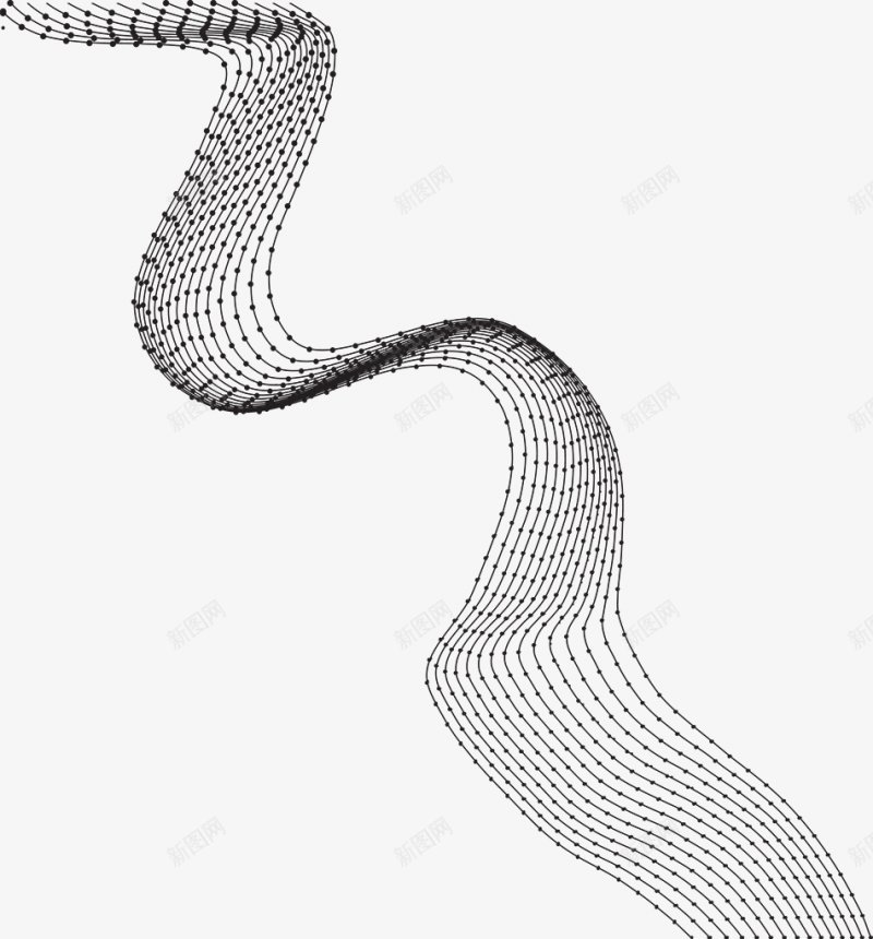 可30款抽象3D网格波形线框AI设png免抠素材_新图网 https://ixintu.com 设计