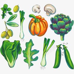卡通手绘蔬果果蔬蔬菜水果蔬菜水果食物素材