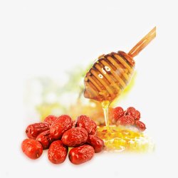 红枣蜂蜜素材