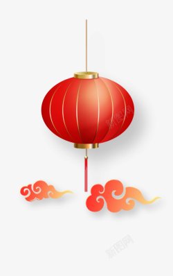 新中式中国风挂式灯笼古典祥云背景设计素材