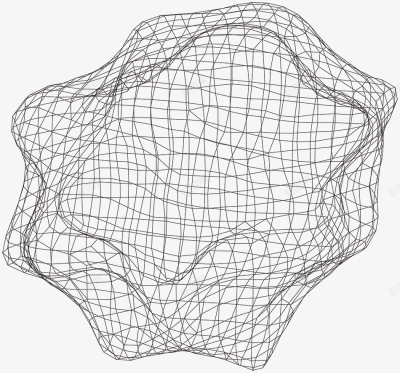 可30款抽象3D网格波形线框AI设png免抠素材_新图网 https://ixintu.com 设计