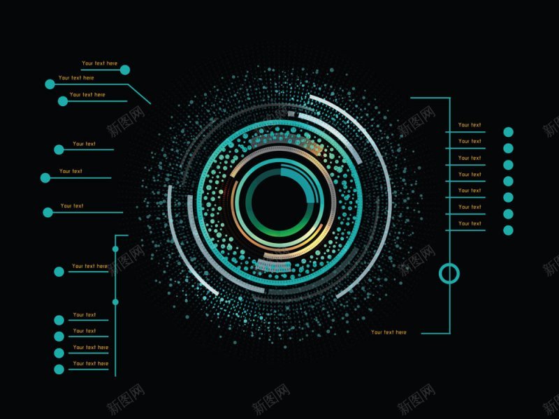 绿色圆环科技背景科技jpg设计背景_新图网 https://ixintu.com 科技 绿色圆环科技背景图片