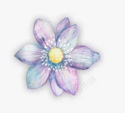 水彩蓝紫色花朵插画图素材
