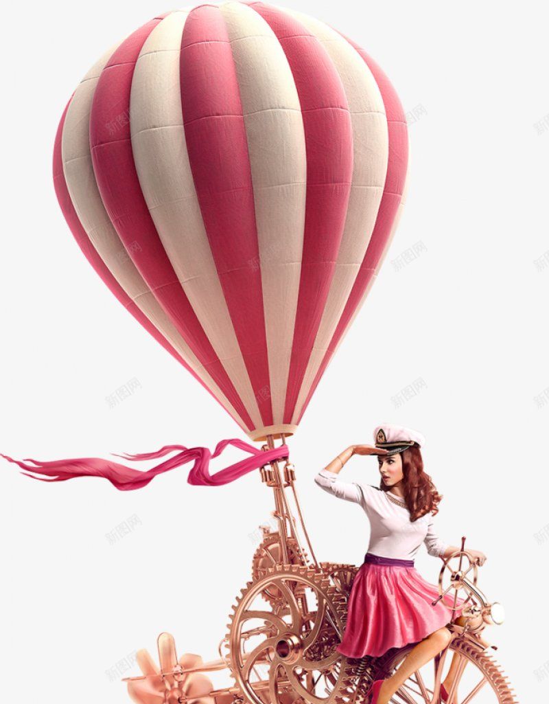 粉白色圆弧热气球装饰png免抠素材_新图网 https://ixintu.com 热气球 光泽 创意 可爱  悬挂 三轮车 美女 女特  浪漫 漂浮  真实  粉色 丝带 纹理   装饰