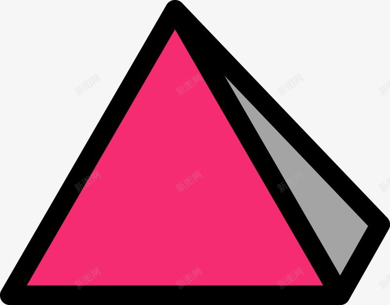 三棱锥装饰图png免抠素材_新图网 https://ixintu.com 粉色三角形 三棱锥 三角体 三角形 立体 几何体 装饰图案 黑色 元素