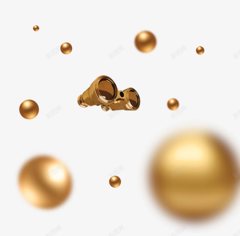 漂浮元素金色的球png免抠素材_新图网 https://ixintu.com 悬浮漂浮 活动促销漂浮元素 球 金色 促销