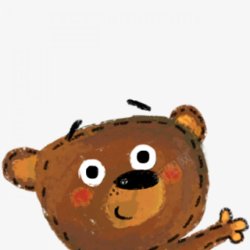 水彩动物棕色小熊插画素材