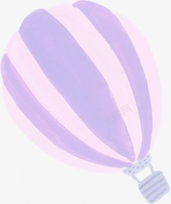水彩紫白仿真热气球插画图素材