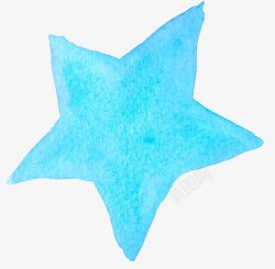 手绘篮彩五角星星星装饰素材