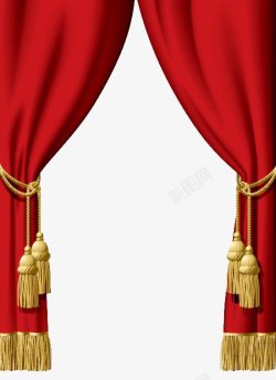 红色舞台幕布窗帘装饰素材